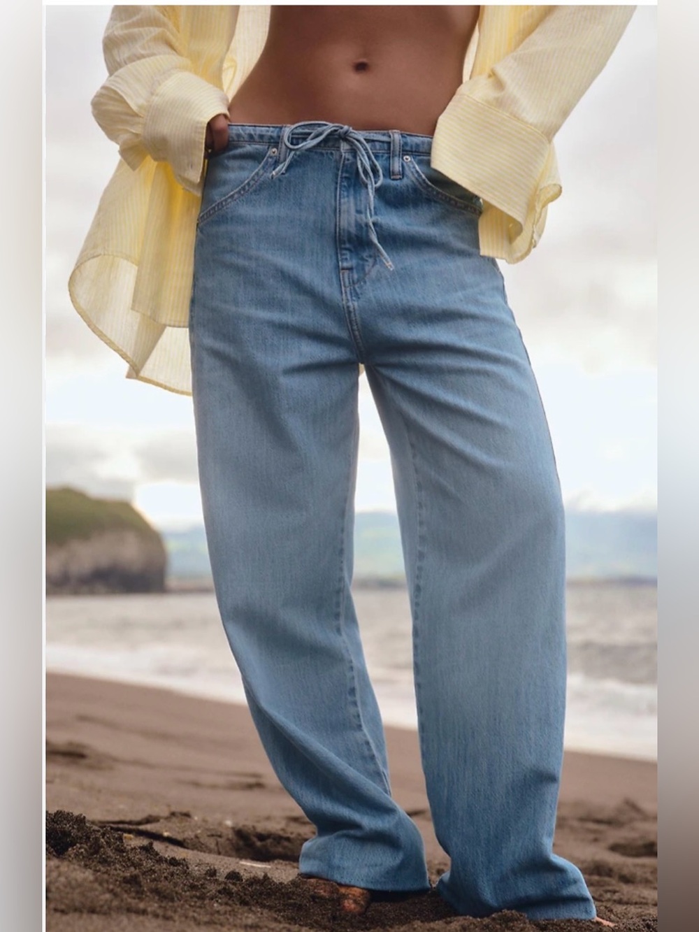Zara TRF flowy drawstring jeans